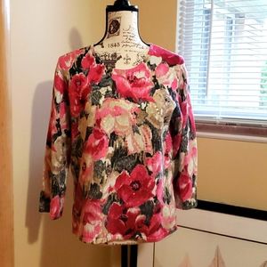 Alfred Dunner Roses sweater size PL